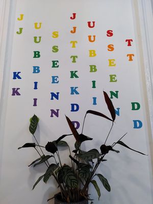 Wall decoration inside (Feb 2022) at Orinoco Vegan York in York