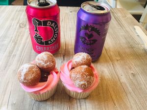 Donut jammy cupcakes at Orinoco Vegan York in York