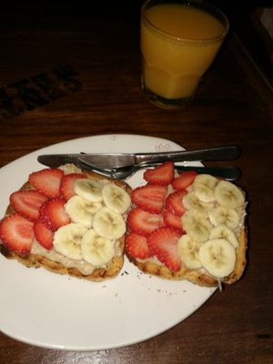 almond butter toasts at Celicioso - Hortaleza in Madrid