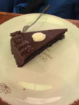Vegan triple chocolate cake at Celicioso - Hortaleza in Madrid