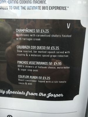 meat free options  at Ambiente Tapas in Leeds