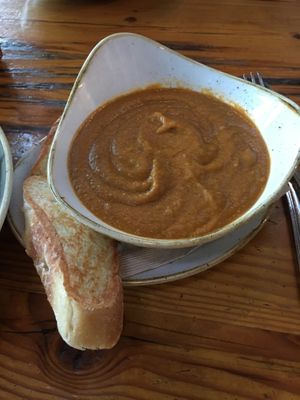 Vegetable curry soup excellent!  Skip the bread. at Pfriem Family Brewers in Hood River