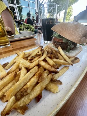 Veggie burger  at Pfriem Family Brewers in Hood River