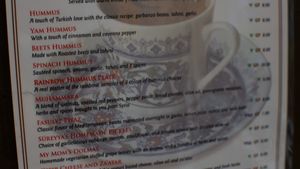 lots of hummus at Cafe Turko in Seattle