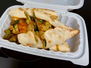 vegan pide (takeout) at Cafe Turko in Seattle