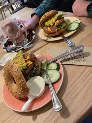 Spicy falafel bagel   at Bagels & Beans in Enschede