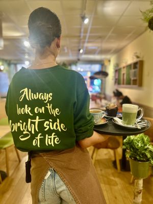 Always look on the bright sidee  at Bagels & Beans in Enschede