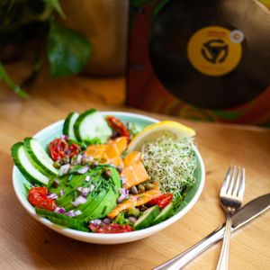 Vegan salmon salad   at Bagels & Beans in Enschede