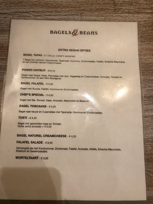 Even ernaar vragen, dan is er een extra vegan kaart! at Bagels & Beans in Enschede