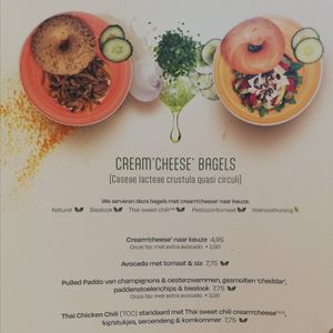 Menu May 2023 - The vegan CreamCheese Bagel Options at Bagels & Beans - Zwanestraat in Groningen