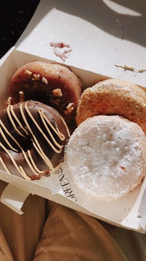 Loved the blueberry walnut and peanut butter chocolate donuts! at Green Bar in Makati