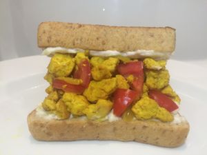 Scramble v-egg sandwich. Simply comforting  at Green Bar in Makati