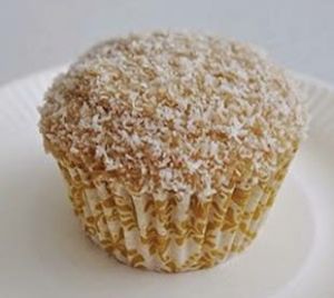 Havana cupcakes! Vanilla cupcakes filled with coconut creame, topped with coconut sin leche and coconut bits. at Green Bar in Makati