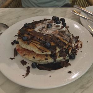 Chocolate Strawberry Pancake  at Green Bar in Makati