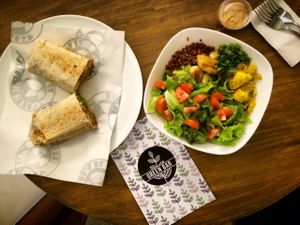 huge build a bowl salads!  at Green Bar in Makati