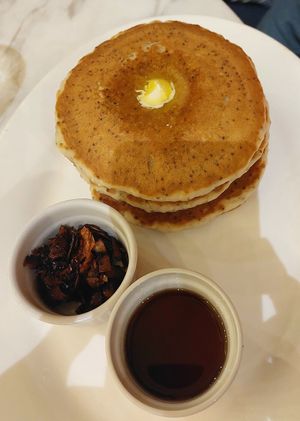 Fluffy chia pancakes at Green Bar in Makati