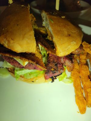 Wild bacon tempeh burger at Green Bar in Makati