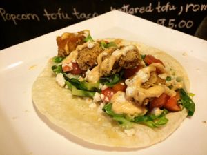 popcorn chickun taco  at Green Bar in Makati