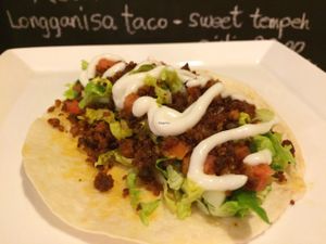 longganisa taco  at Green Bar in Makati