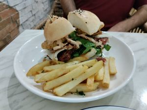 Yummy burger at Green Bar in Makati