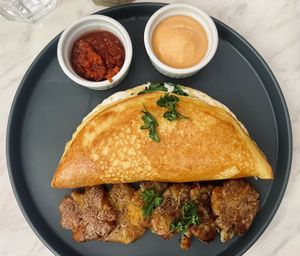 Chickpea omelet  at Green Bar in Makati