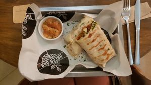 Burrito with mac and cheese at Green Bar in Makati