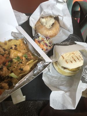 nachos doughnut coleslaw breaky sandwhich at Green Bar in Makati