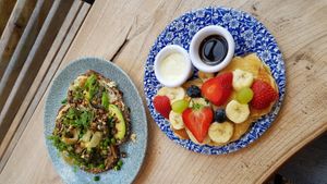 Pancakes & Avo-Pesto Bread at By Lima in Haarlem
