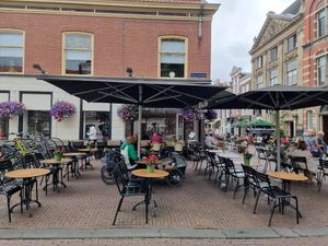 Large outdoor seating area at By Lima in Haarlem
