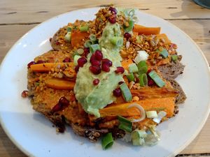 Muhammara open sandwich at By Lima in Haarlem