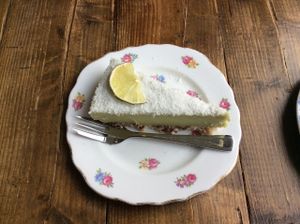 Lime coconut raw cheesecake at By Lima in Haarlem