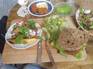 vegan veggie burger  at By Lima in Haarlem
