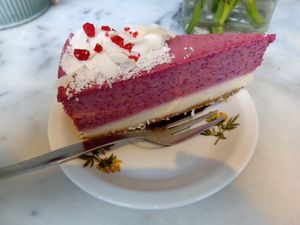 Raspberry and vanilla cake (June 2025) at By Lima in Haarlem