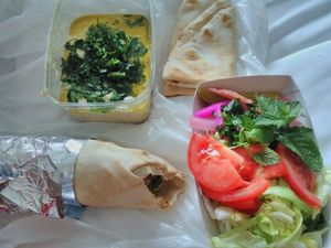 baba ganoush & falafel roll at Rima's in Varberg