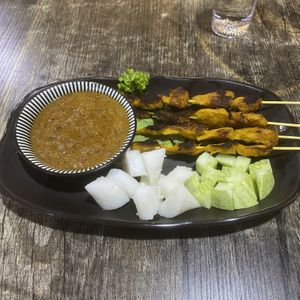Vegan satay  at The Black Cat Cafe in Kuala Lumpur