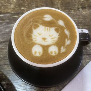 Latte with Sproud pea milk  at The Black Cat Cafe in Kuala Lumpur