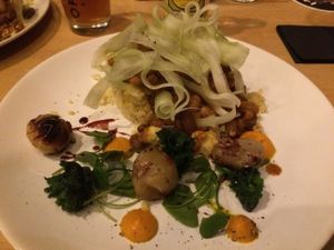 Spicy bean stew with couscous and some veggies at Oproer Brouwerij in Utrecht