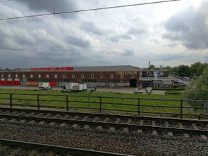 View from train station Utrecht Zuilen. at Oproer Brouwerij in Utrecht