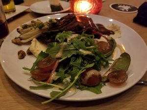 Lentil loaf with parsnip puree at Oproer Brouwerij in Utrecht