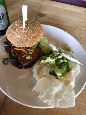 Tempeh Kimchi Burger at Oproer Brouwerij in Utrecht
