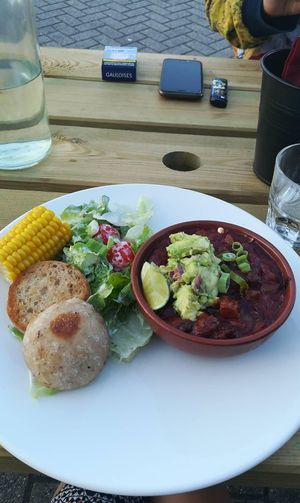 Probably the best chili sin carne I've ever had at Oproer Brouwerij in Utrecht