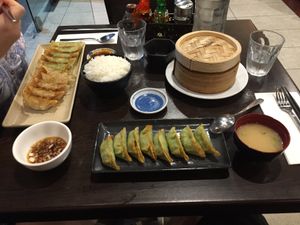 Deep fried, and steamed vegan dumplings for me ... wife had others  at Tokyo Dumpling in Cairns