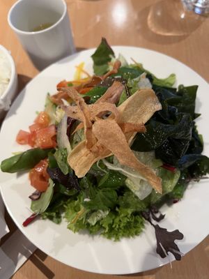 Green salad  at Kohan in Lake Tekapo