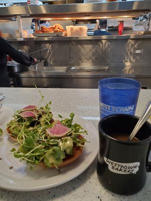 Avocado bagel at West Town Bakery and Diner - West Town in Chicago