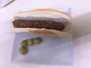 Hotdog made from oats and millet at Vintage 54 in Almeria
