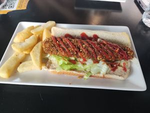Hot dog at Vintage 54 in Almeria