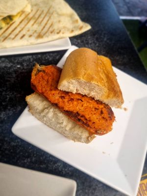 Chorizo vegano. Rico y con un toque sabor parrilla. at Vintage 54 in Almeria