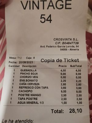  at Vintage 54 in Almeria