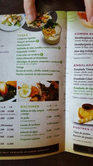 Everything in green is vegan at Vintage 54 in Almeria