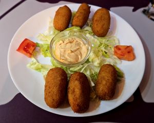 Boletus vegetables croquettes. at Vintage 54 in Almeria